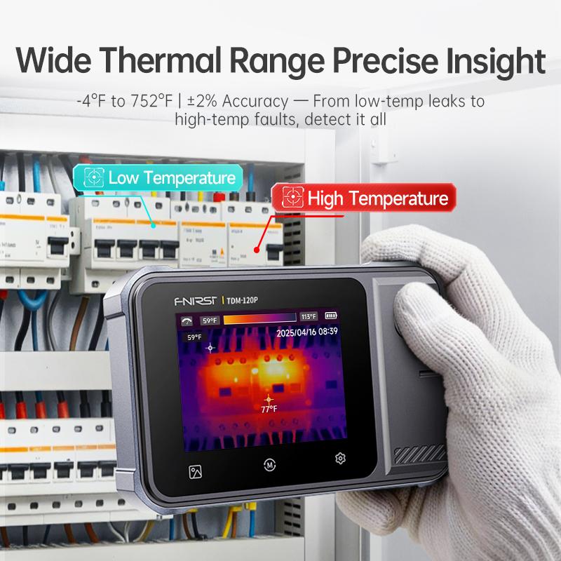 FNIRSI TDM-120/TDM-120P Multimeter Thermal Imaging Infrared Camera Tester AC 750V/DC 1000V Resistance Capacitance 120x90 IR