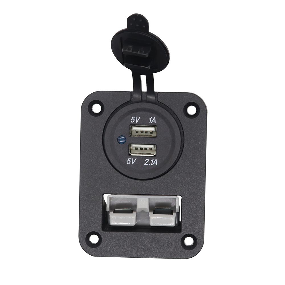 50 Amp Plug Dual USB Socket Flush Mount Recessed Plate