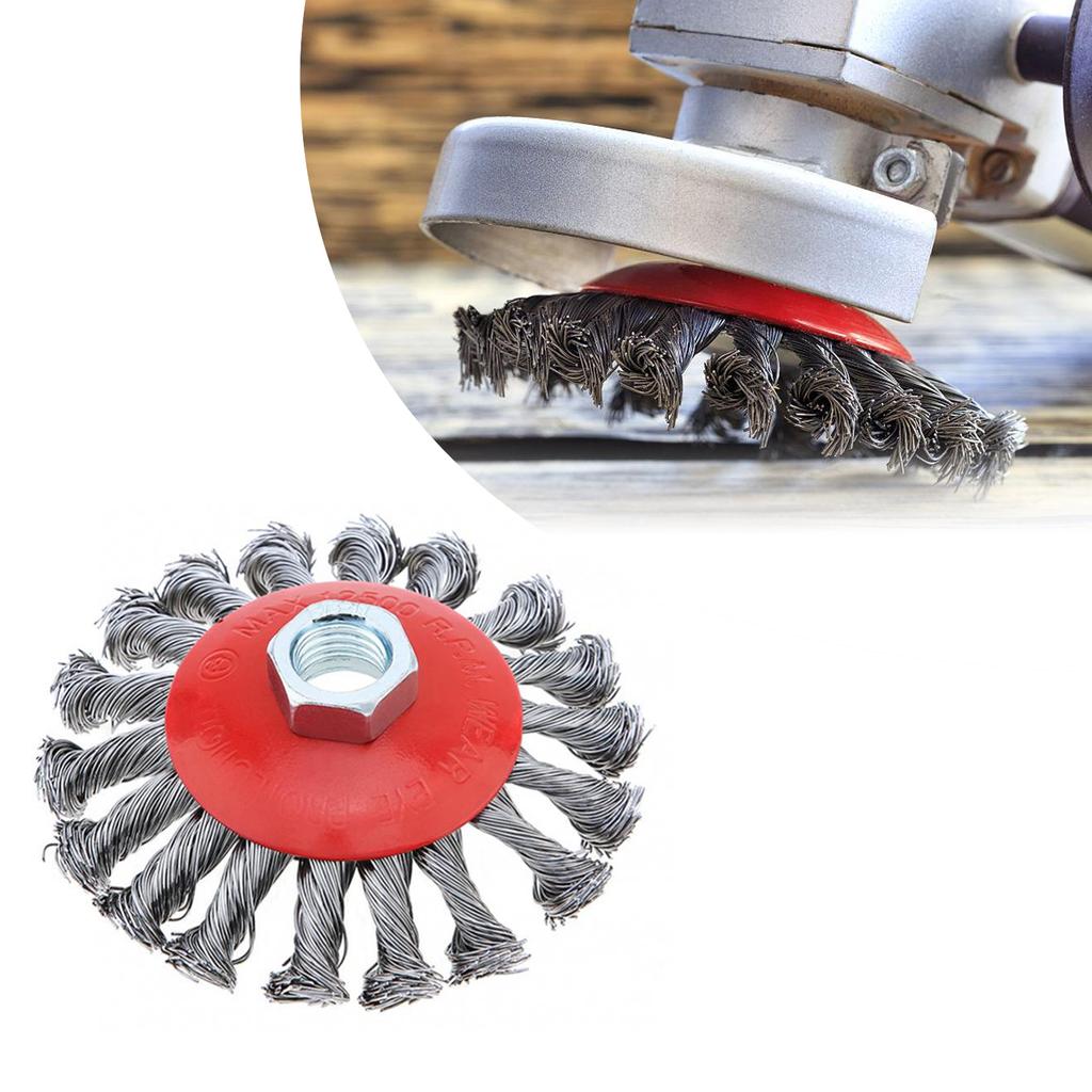 4PCS/6PCS Wire Brush Wheel Cup Brush Set Carbon Steel Wire Brushes for 5/8" 11UNC Angle Grinder Knot Deburring Remove Rust Met
