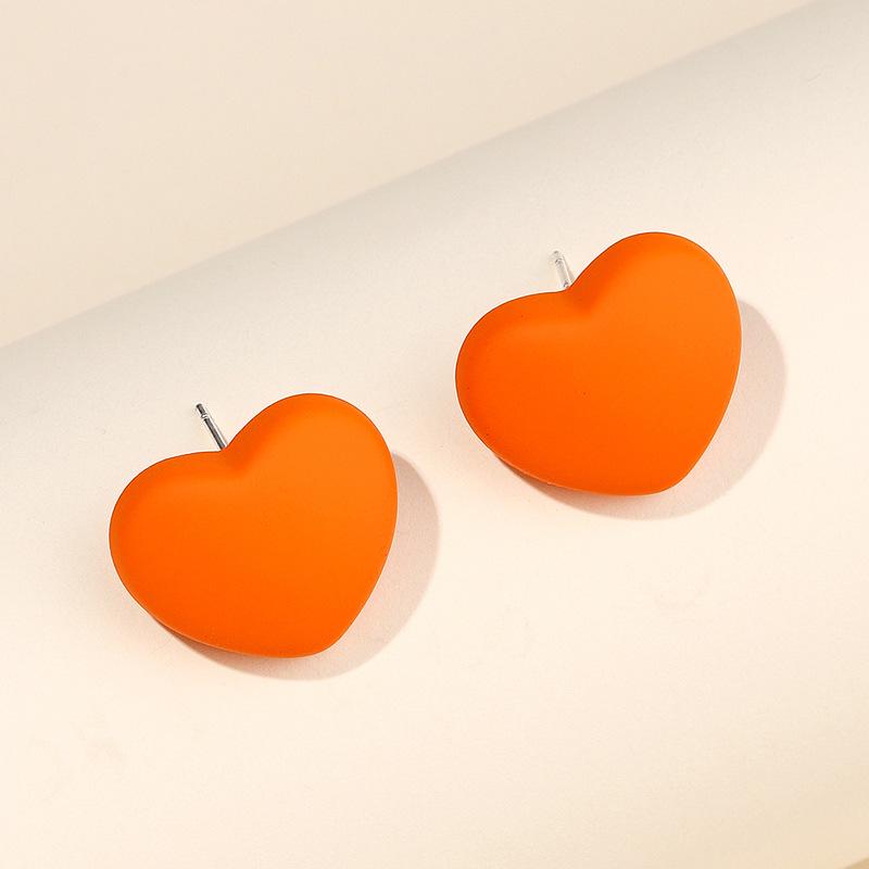 Colorful Heart Stud Earrings - Cute and Fresh Jewelry for Women