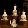 Candlestick Skeleton Resin Figurine Statues Model Halloween Skull Gift Decor