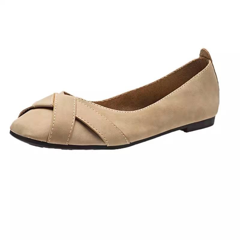 Single shoe girl 2025 new spring and summer fairy style gentle soft-soled flat shoes shallow mouth versatile Doudou shoes woman