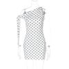 Tooxika Spring New Polka Dot Print Oblique Neck Strap Slim Fit Hip Dress
