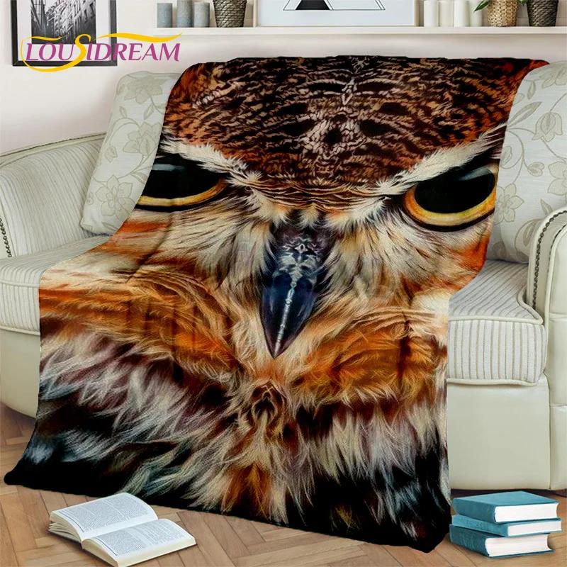 3D Cartoon Cute Owl Series HD Blanket,Soft Throw Blanket for Home Bedroom Bed Sofa Picnic Travel Office Rest Cover Blanket Kids