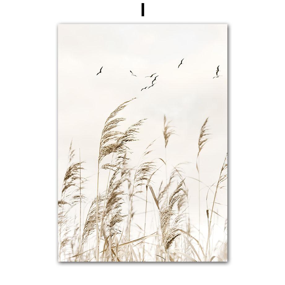 Beach Surfboard Starfish Reeds Summer Surf Landscape Beige Posters Canvas Painting Wall Art Pictures For Living Room Decor