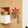 Wall-Mounted Key Hanger Semi-Circular Orange Slice Design Coat Hanger Entrance Key Hanger with 4 Hooks for Bedroom Bathroom