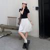 Academic casual skirt women's summer high-waisted umbrella skirt