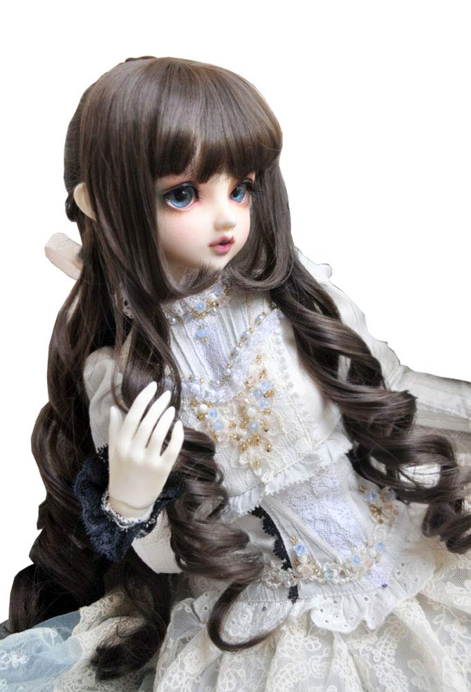 

Парик для куклы, Вьющиеся волосы, 1/6 1/4 1/3 Кукла DIY Аксессуар для изготовления (1/3 Кукла, Темно-коричневая)