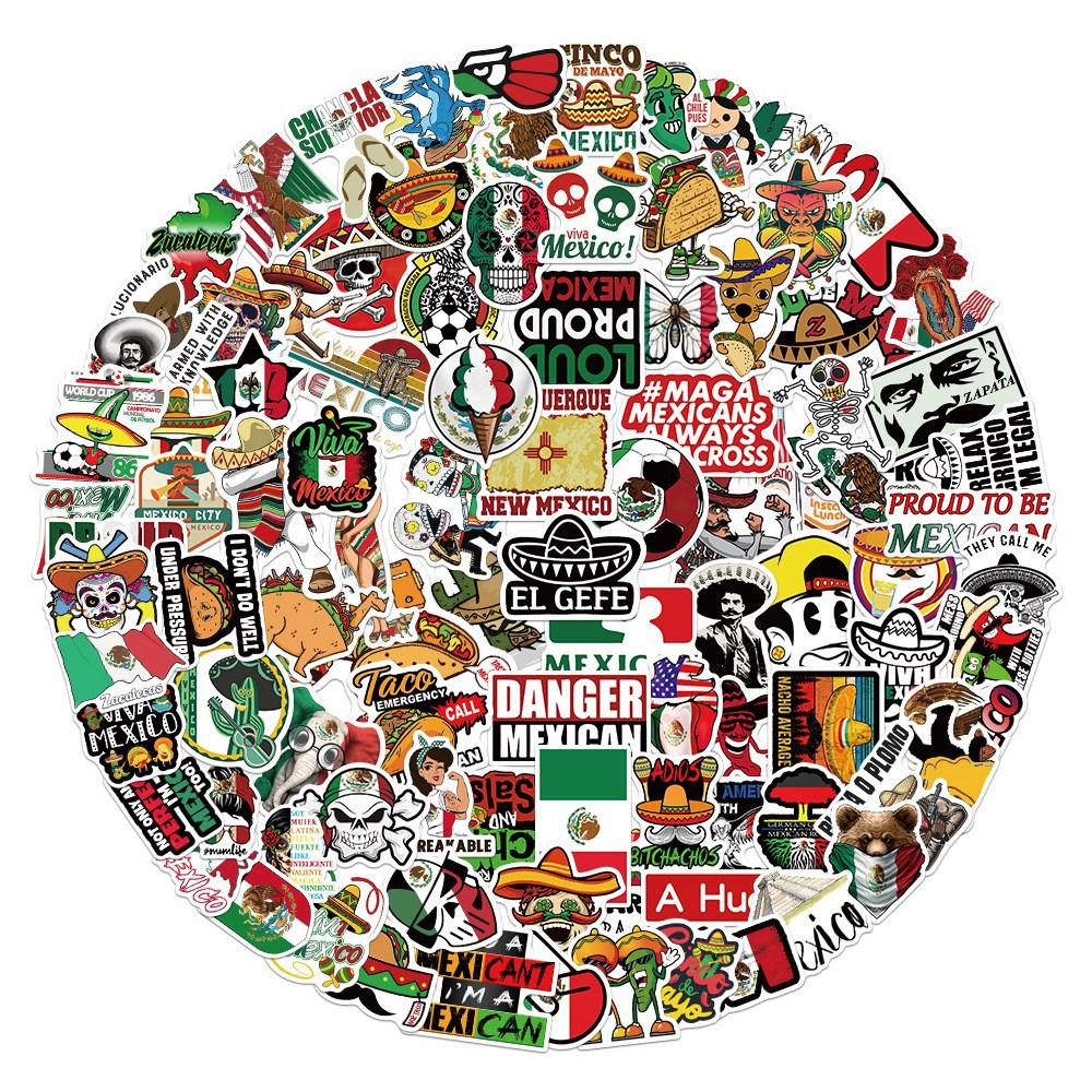 100Pcs Mexico Style Food Stickers for Skateboard Snowboard Laptop Luggage Decals Diary Backpack Stationery Staicker