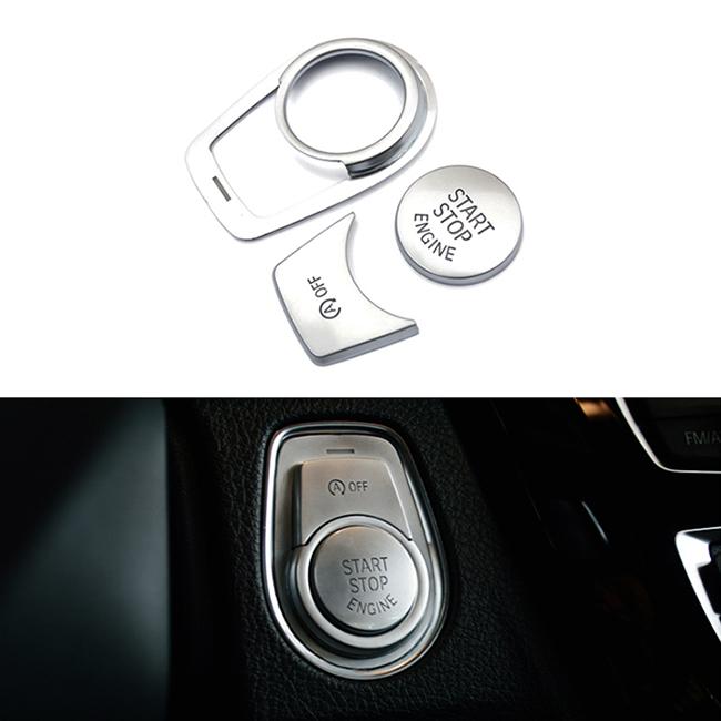 For BMW 1 2 3 4 Series 3GT X1 2016 2017 2018 3pcs/set ABS Chrome Interior Engine Start Stop Push OFF Button Sticker