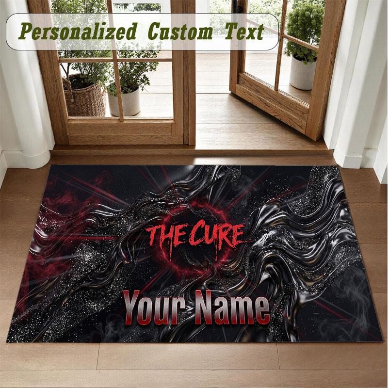 Crystal Velvet Square Rug Custom NameThe Cure Pattern Non Slip Home Floor Decor Rug