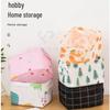 Waterproof Printed Cotton Linen Basket with Handles for Desktop, Sundries, and Small Clothes Storage