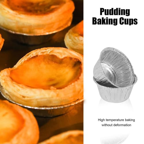 Chaksy 150-Count Aluminum Foil Cupcake Cups, Ramekin Muffin Baking Cups, Disposable Muffin Liners, Ramekin Holder Cups, Aluminum Cupcake Baking Pans,