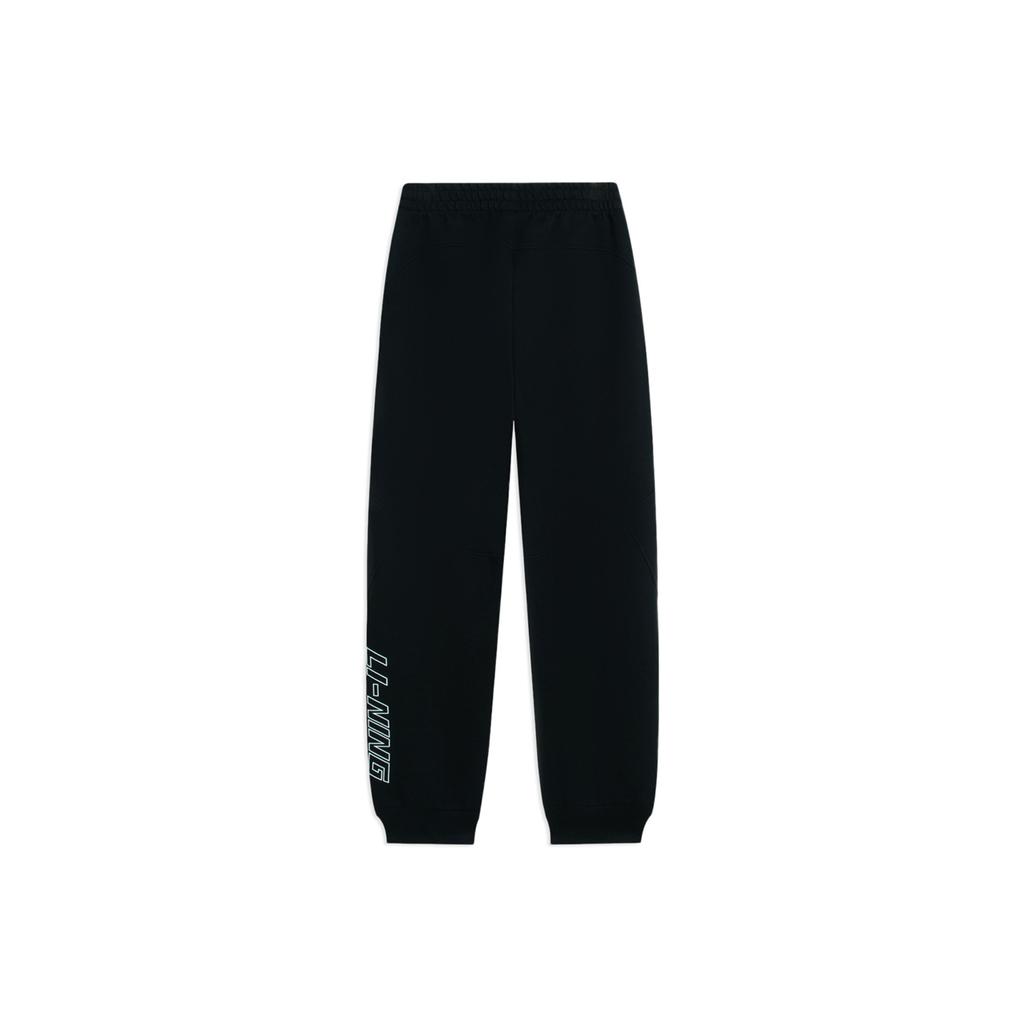 Li-Ning Logo Print Elastic Sports Pants Men Bottoms Black AKLSB17-1