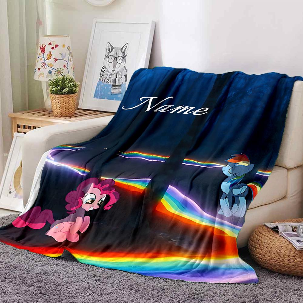 Custom Name Rainbow Dash Party Party Blanket For Couch Bed Plush Cozy Fuzzy Blanket Super Soft Warm Blankets For Fall And Winter 0916116