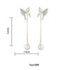 Elegant Two-Way Butterfly Pearl Tassel Earrings: Versatile, Slimming Studs for a Sweet, High-End Look.