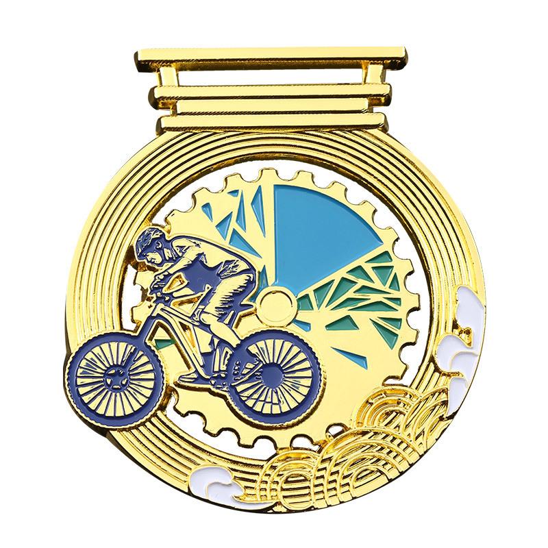Customized Metal Medal For Cycling Competition Gold Silver Bronze Honor Team School Activity Home Decoration Neck Hanging 1Pc