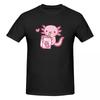 100 Cotton Cute Axolotl Loves Strawberry Milk Doodle Tshirt Unisexs Classic Oversized T Shirt Unisex Oneck Summer Shirts Tops