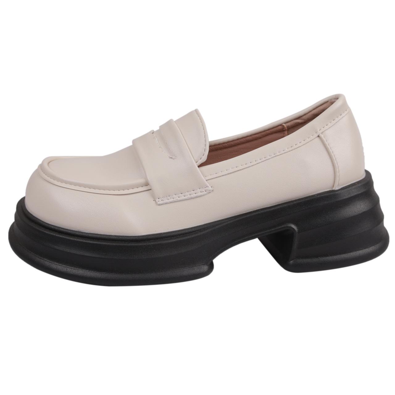 

Round head platform single shoes women s black college style small leather shoes versatile British loafers 2025 dress shoes jk shoes 40