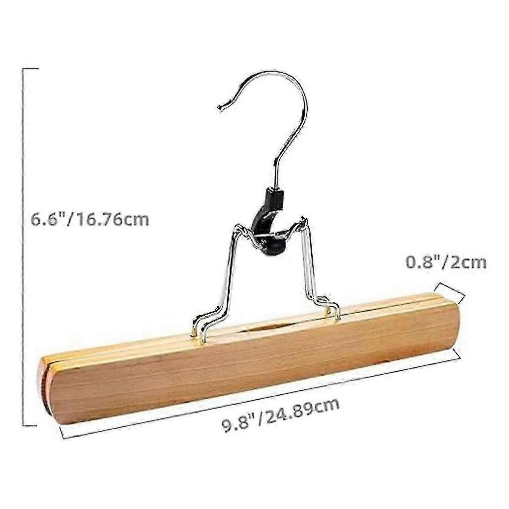 2025 Perchas de Madera para Pantalones Paquete de 10, Perchas Antideslizantes para Pantalones Gancho Giratorio de 360 Grados Percha para Pantalones para Faldas, Vaqueros, Pantalones Cortos