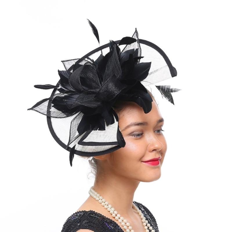 Vintage Fascinator Women Headbands Flower Teas Party Headwear Romantics Handmade for Weddings and Parties