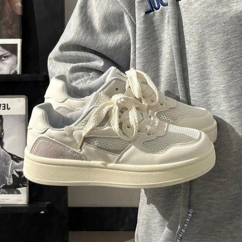 

Middle and high school students versatile little white shoes women s platform summer mesh breathable niche original casual board shoes tide 35 бежевый
