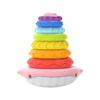 Montessori Toy Rainbow Stacker Baby Toy Irregular Square Stacking Rainbow Tower  Kids