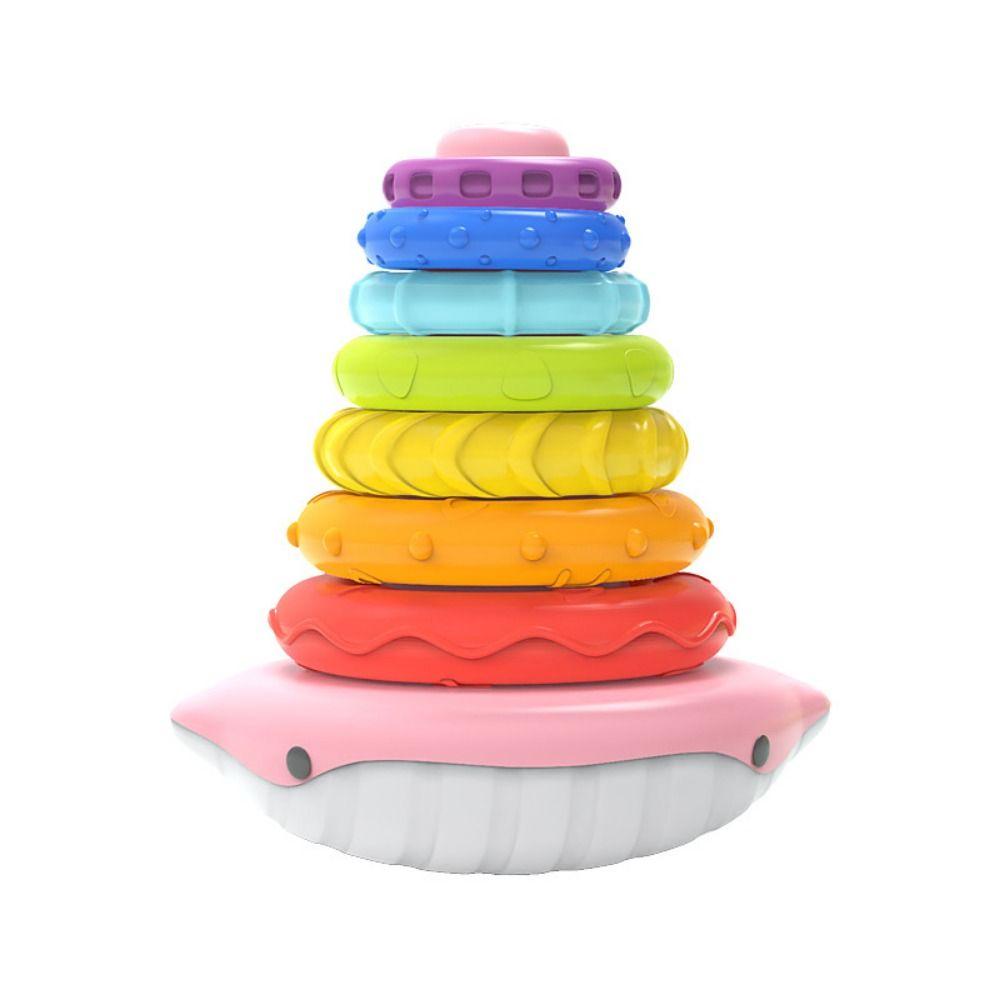 Montessori Toy Rainbow Stacker Baby Toy Irregular Square Stacking Rainbow Tower  Kids