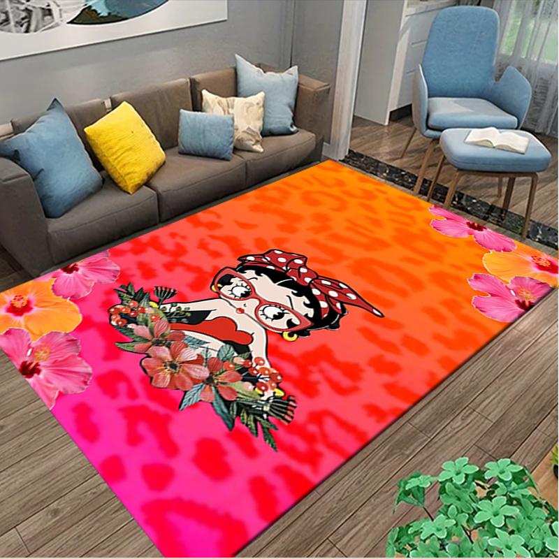 1pc Digital Printed Chair Rug for Home Office Use, Betty Boop Carpet Appropriate for All Seasons, Soft Area Carpet