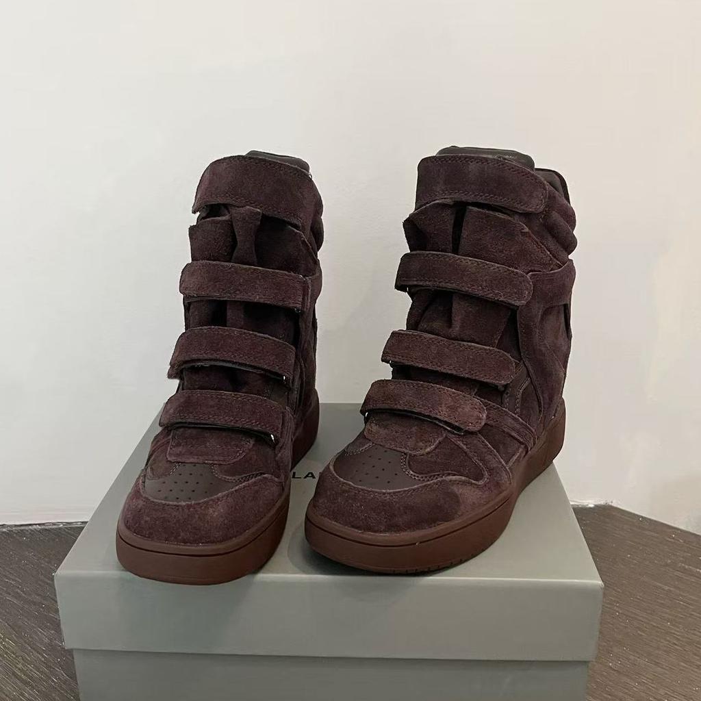 Street Sle Women'S Casual Oes Thi Bot High Top Boots Faionable Leather Inner Heightening 7Cm Autumn Winter New Arr...