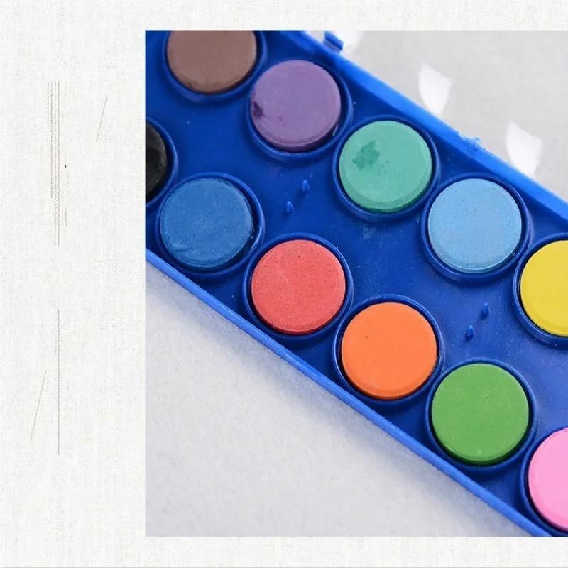 12 Farben Feste Aquarellfarben Pinsel Pigmente Malpinsel für Kinder Kind DIY Kunstbedarf Sets Zeichenwerkzeug-Set