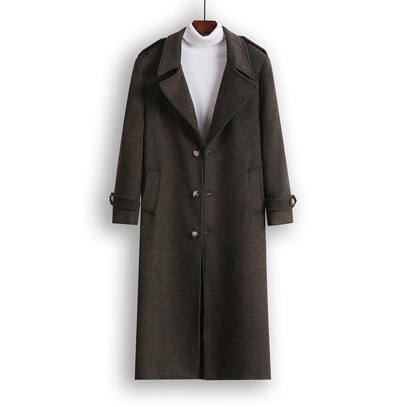Herrarnas High-End Scoundrel Cool Wool Trenchcoat: Höst/Vinter Superlång Stil