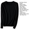 Warm Knitwear Pullover Women Sweater Solid Color Ribbed Trim Round Neck Long Sleeve Knitting Tops