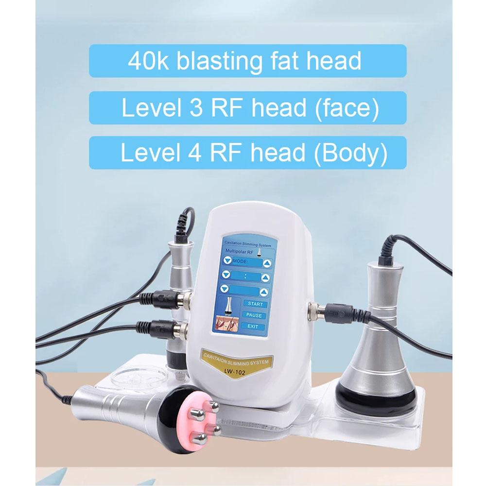 40KHz 3-in-1 Ultrasonic Cavitation RF Beauty Device with Stand - Body Shaping, Facial Tightening & Lifting Massage Machine