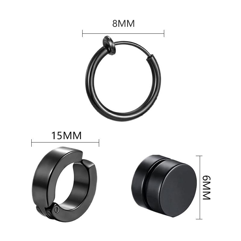 1 Paar Gothic Fake Ohrclip Creolen für Männer und Frauen Edelstahl Schmerzlos Nicht Piercing Fake Ohrringe Schmuck Geschenke