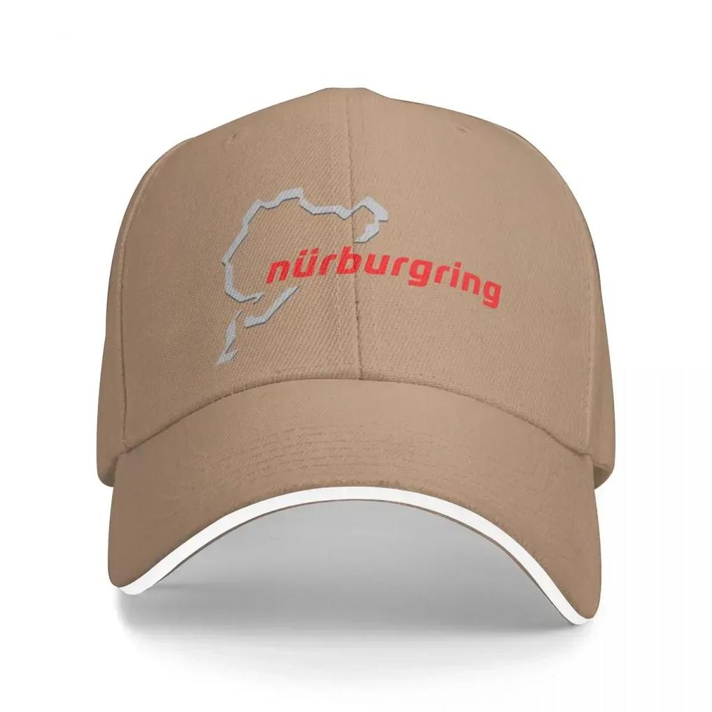 Nurburgring Red Pale Grey and Dark Grey Baseball Cap Vintage Rugby Dad Hat Dropshipping Men Golf Wear Womens