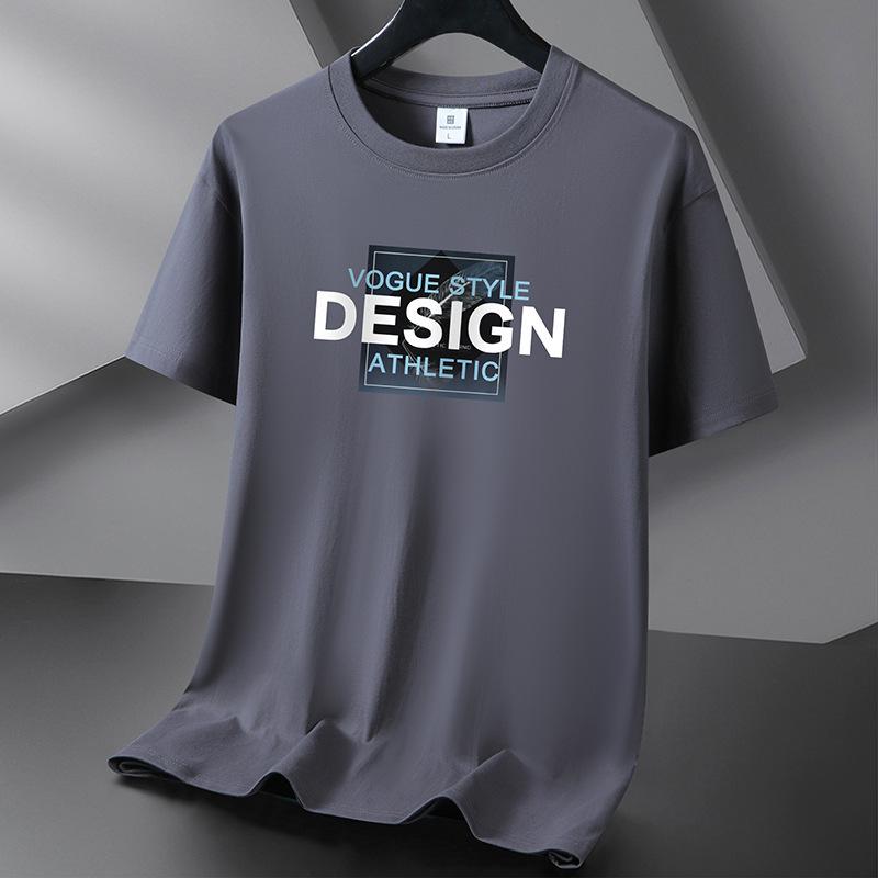 Men Loose Short Sleeve Letter Printed Pullover Compassionate Cotton T-shirt S 1359₽