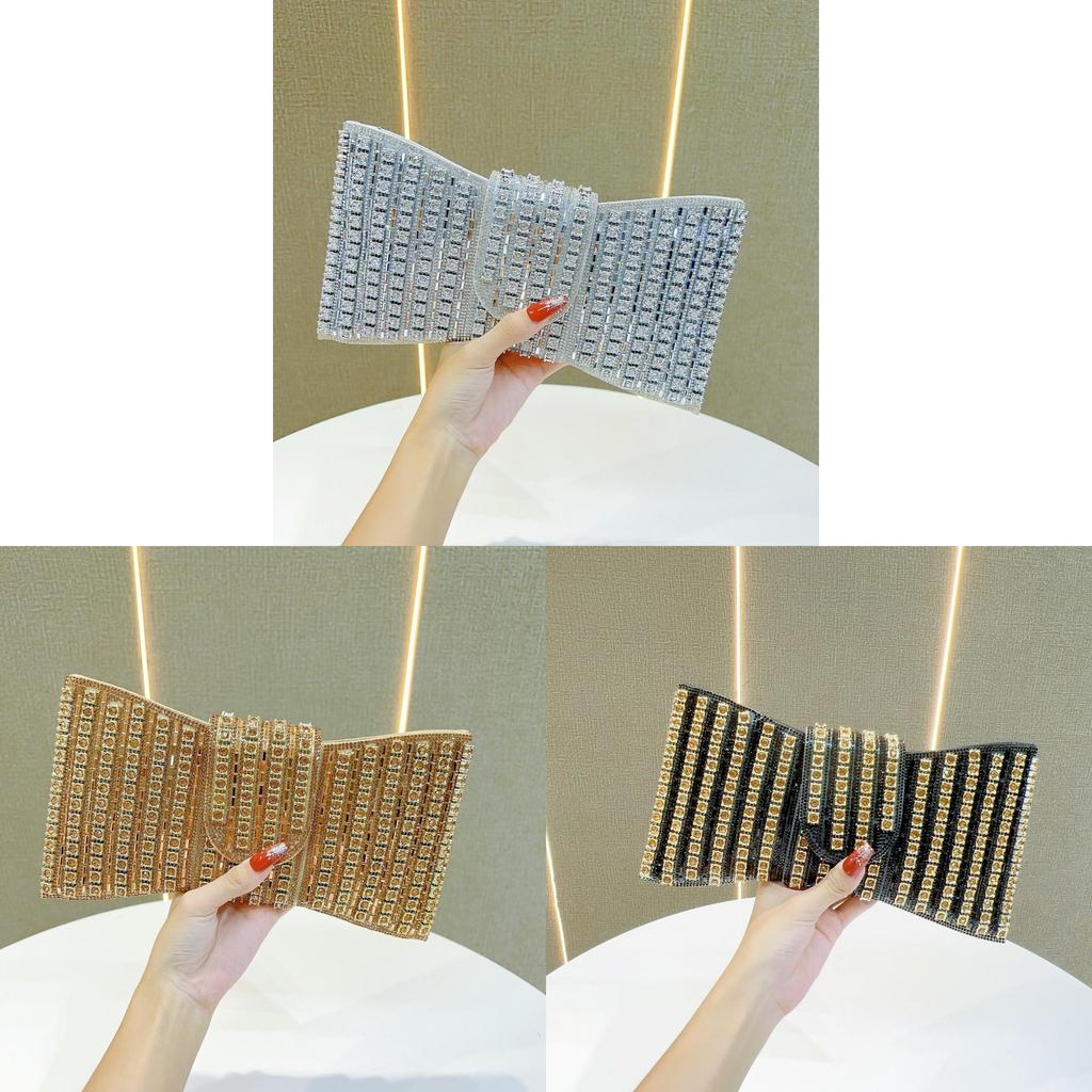 Retro Ladies Evening Clutch With Rhinestones For Formal Events