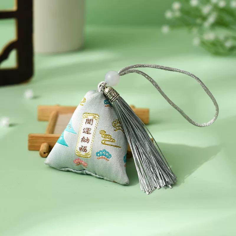 Dragon Boat Festival Sachet Perfume Bag Mosquito Repellent Argy Wormwood Small Pendant Triangle Zongzi Filled Spice Carry-on Embroidery Tassel Pouch
