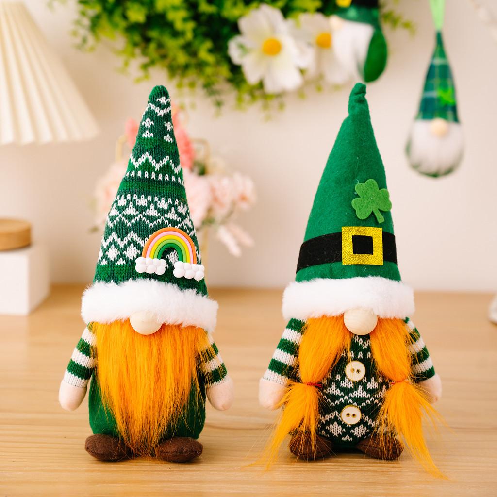 Leaf Delightful Green Festival Display Doll With Modern Design And Colorful Knitted Hat Events For