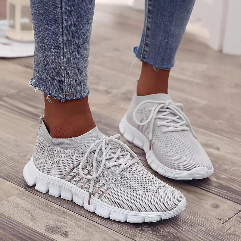 Plus Size Women's Breathable Flyknit Sneakers - 2021 Spring/Autumn Collection