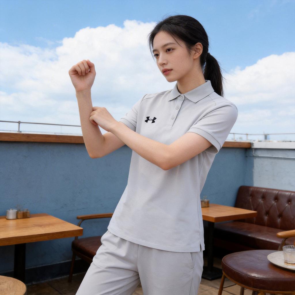 Under Armour Versatile Sports Casual Simple Polo Short Sleeve T-Shirt Unisex Tops 26500511-014