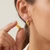 Gold Plated V-Shaped Zircon Huggie Hoop Earrings,  Small Paved Fashion Korean CZ Geometric Lightweight Minimalist Ear Jewelry