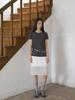 FROMWHERE Layered Neck T-Shirt Charcoal