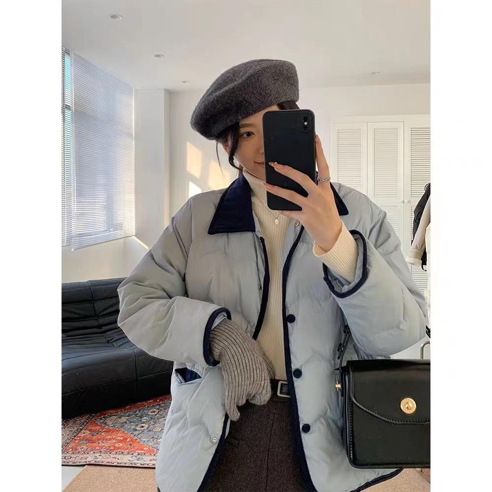 Damen Kurze Dünne Leichte Winddichte Winterjacke