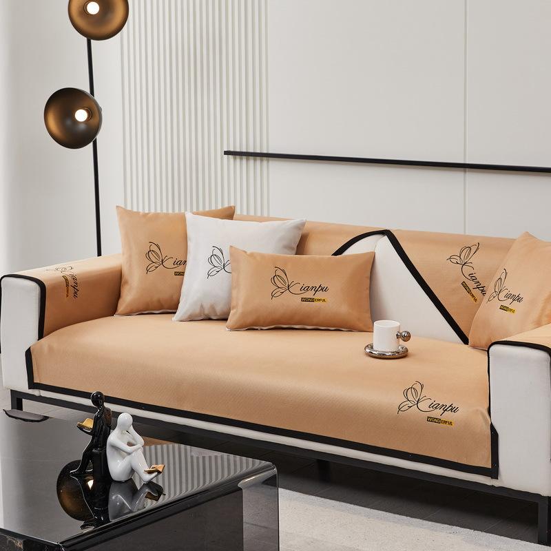 

Ice Silk Sofa Cushion Light Luxury High-End Cover Cloth Modern High-End Sofa Cover Non-Slip Cold Cover New Model 70*70cm
