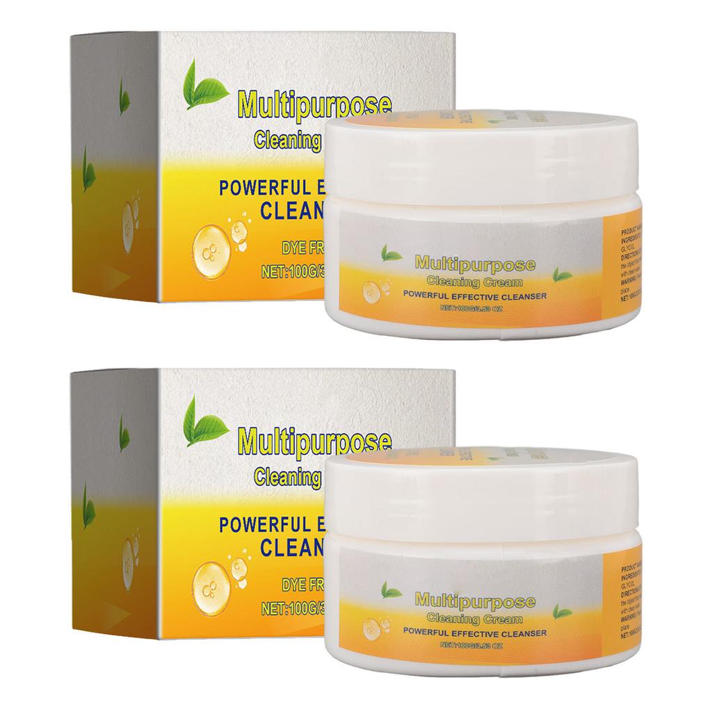 2 Pcs All Purpose Cleaning Paste No Dye Oil Dirt Removal Safe Multipurpose Cleaning Cream for