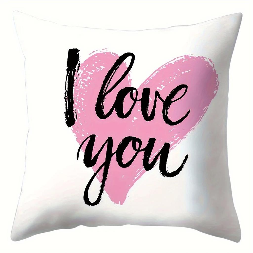 Home Decor Love-Themed Inspirational Pillow Covers Pattern Cushion Cover Suitable For Sofa Bedroom Car Pillow Cover