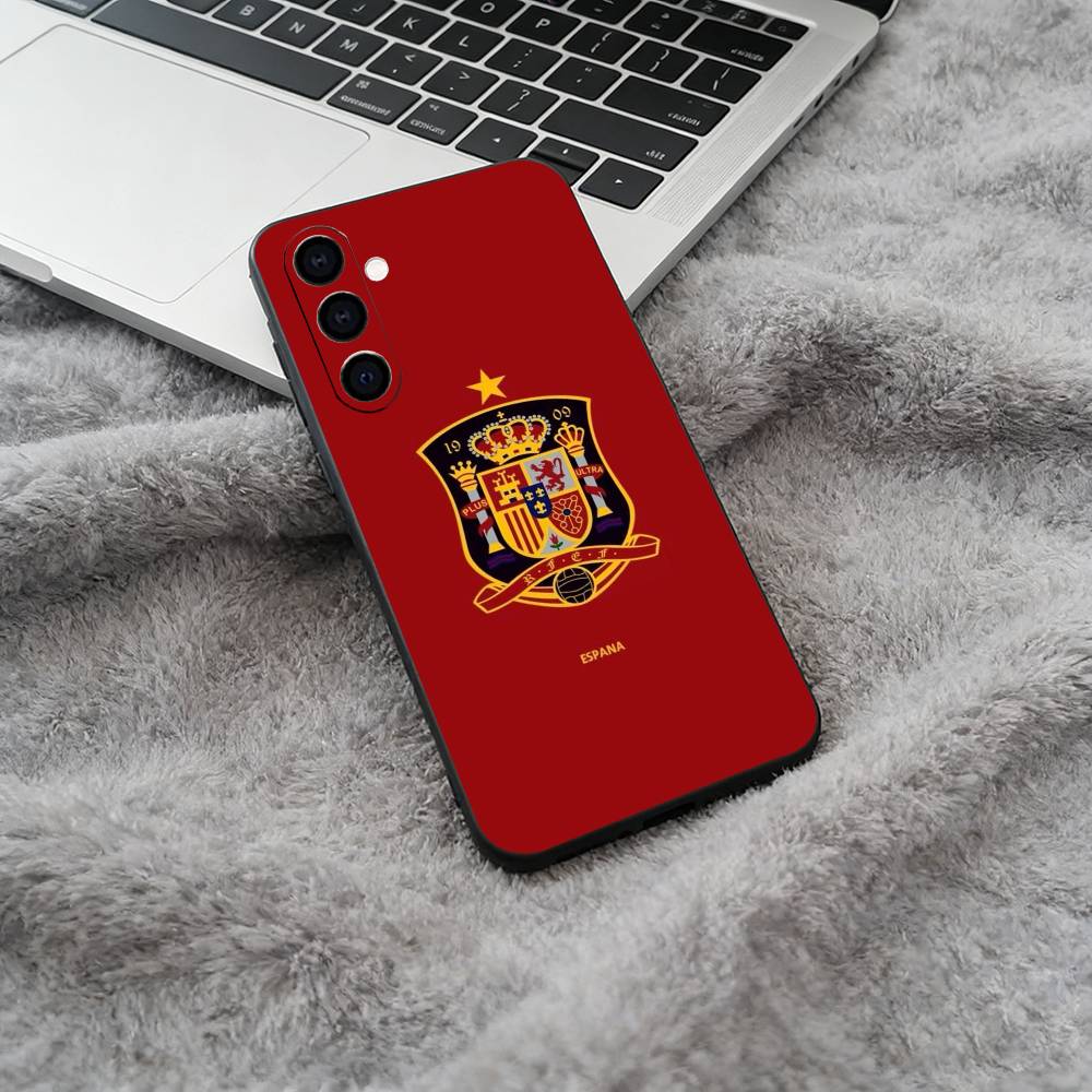 Spanish Flag Pattern Phone Case For Samsung Galaxy A73,A71 A72,A70,A53,A52,A51,Soft Silicone Black Cover