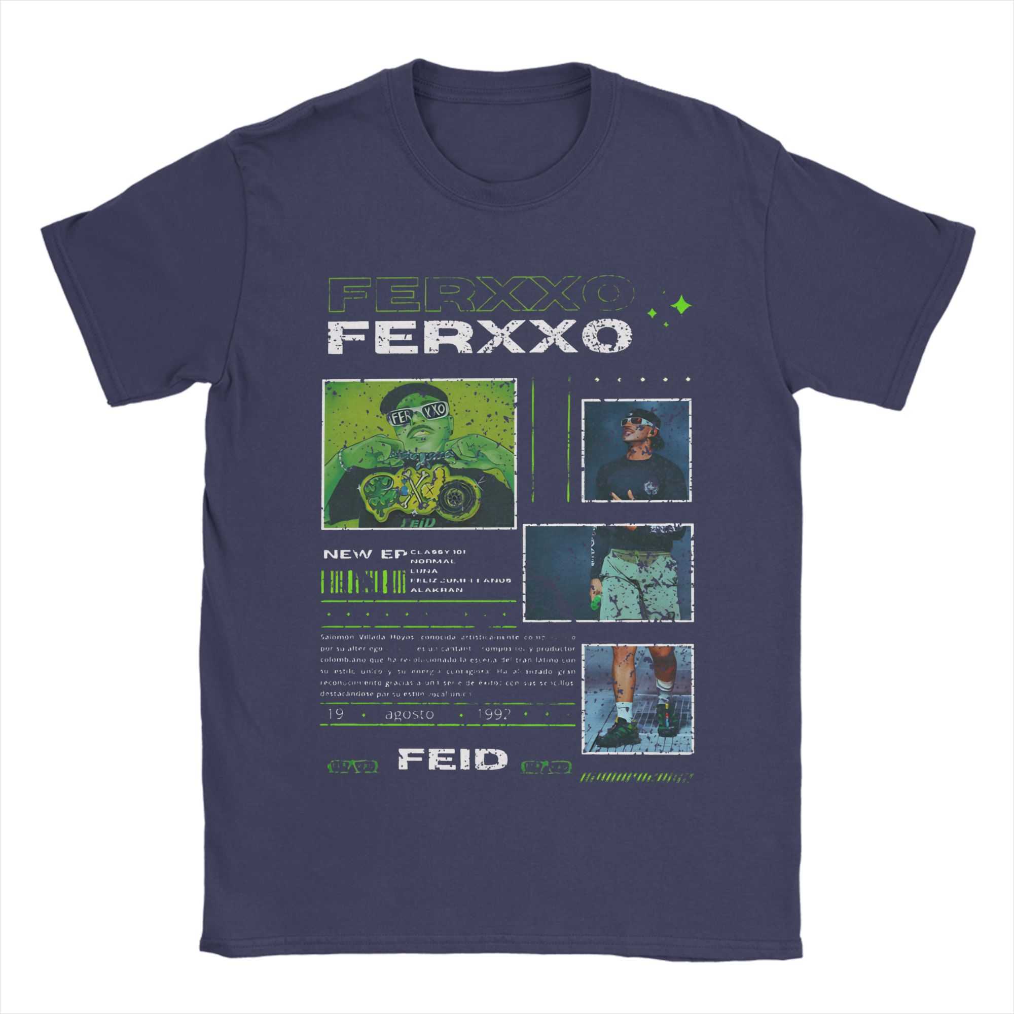

Feid Ferxxo TShirt Summer Vintage TShirts Pure Cotton Fashion Tshirt For Man Custom DIY Top Tees 4XL